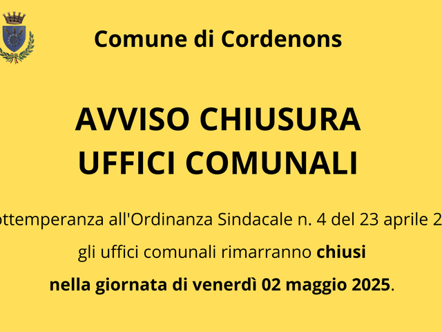 Chiusura uffici comunali